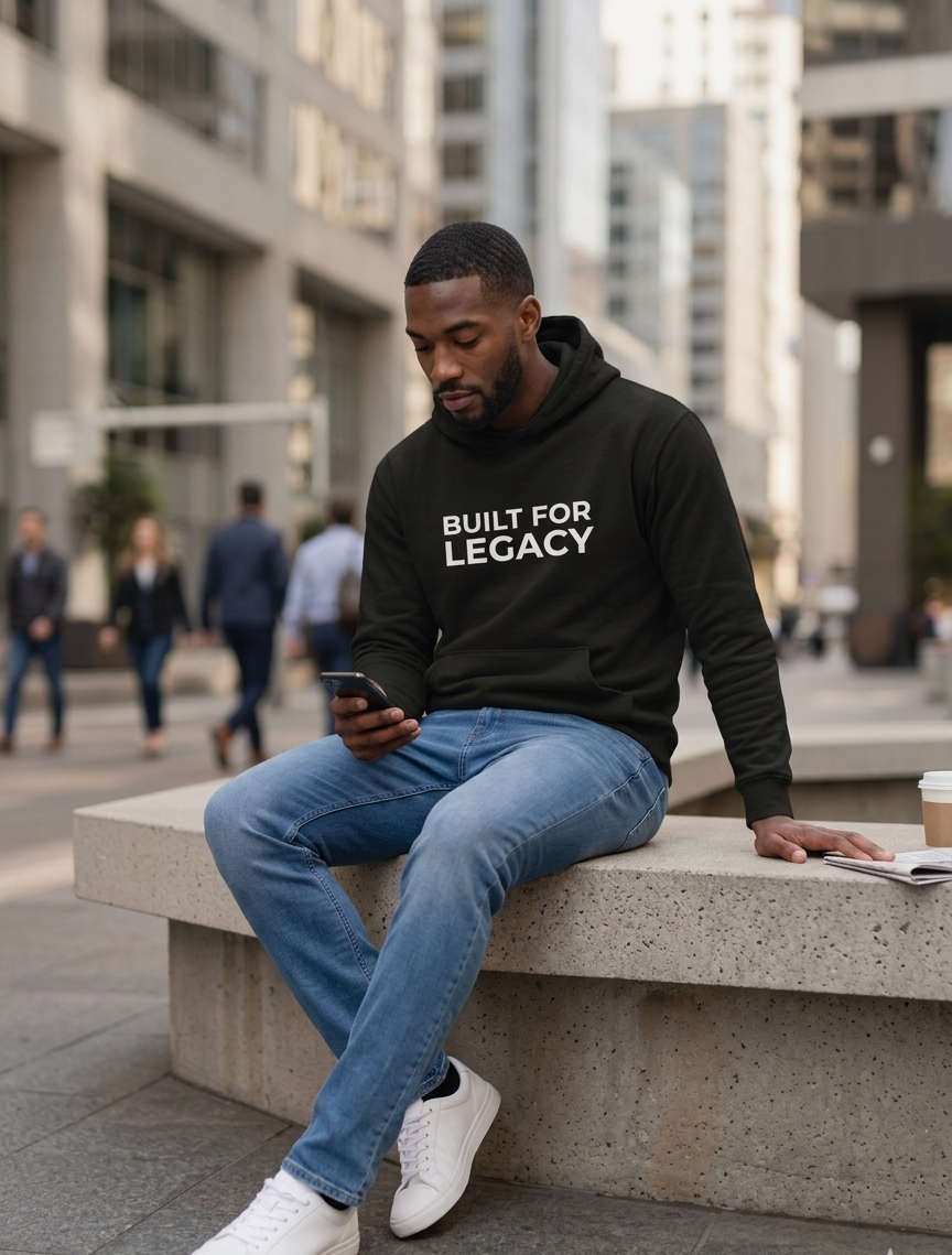 Built for Legacy Hoodie — Premium Minimal Pullover (Black)