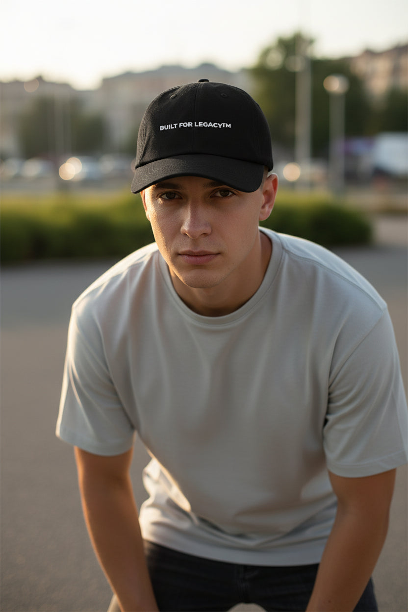 Built For Legacy™ Dad Cap — Classic Black Embroidered Baseball Hat