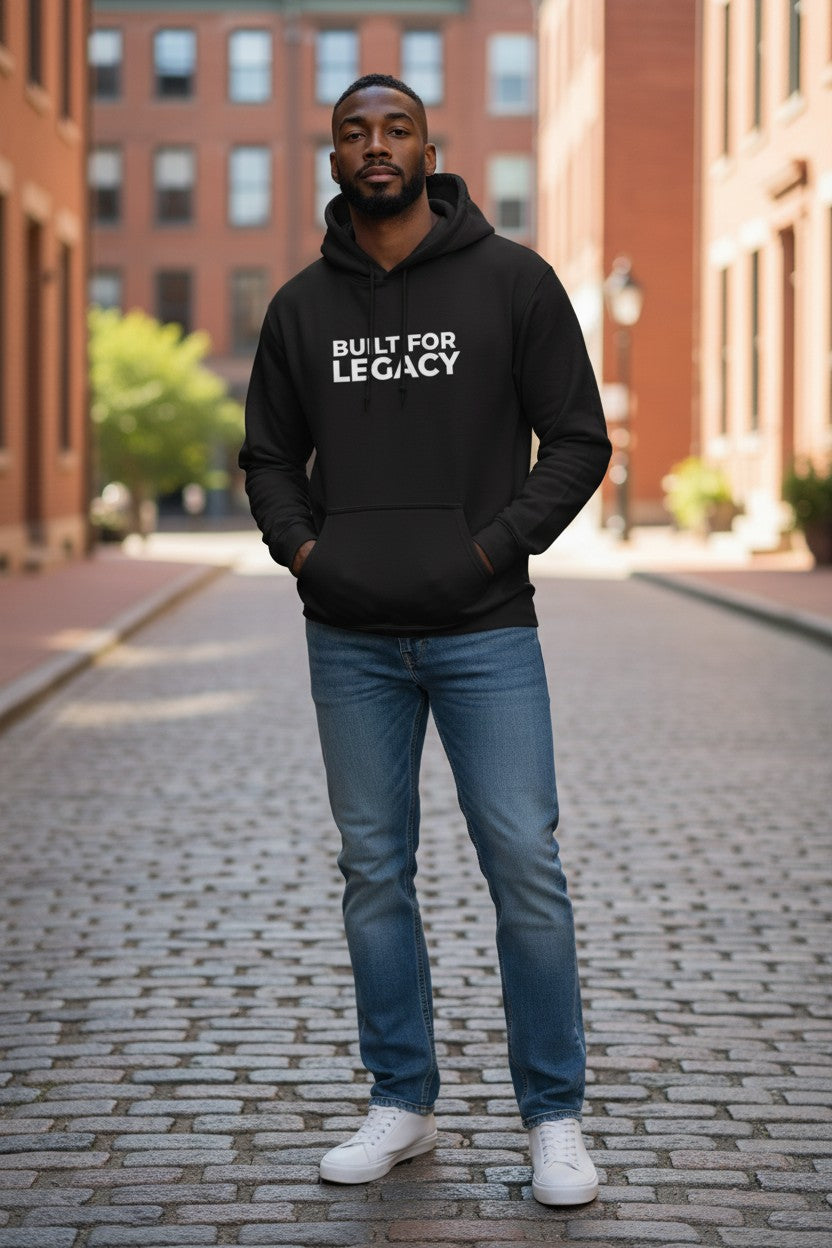 Built for Legacy Hoodie — Premium Minimal Pullover (Black)
