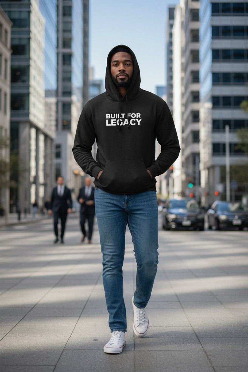 Built for Legacy Hoodie — Premium Minimal Pullover (Black)