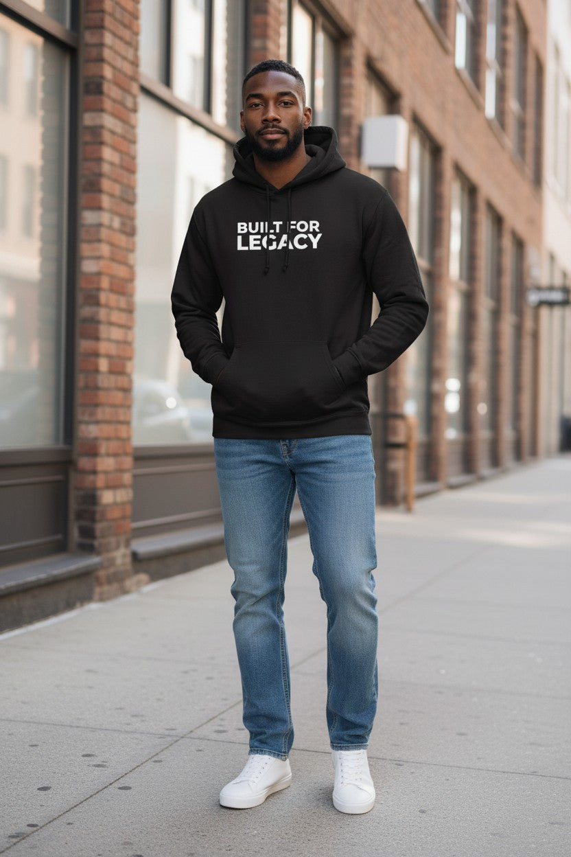Built for Legacy Hoodie — Premium Minimal Pullover (Black)